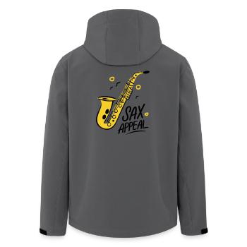 Golden Saxophone Jazz Graphic - Men’s Recycled Softshell Jacket by Stanley/Stella - anthracite - Back - AI Model Male 185 light (185cm)