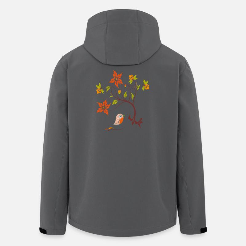 Blumenranke mit Vögelchen - Recycelte Männer Softshell-Jacke von Stanley/Stella - Anthrazit