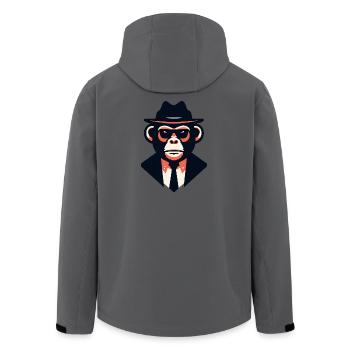 Noir Ape in a Sharp Suit - Men’s Recycled Softshell Jacket by Stanley/Stella - anthracite - Back - AI Model Male 185 light (185cm)