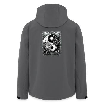 YinYang Moon Landscape Ornament - Men’s Recycled Softshell Jacket by Stanley/Stella - anthracite - Back - AI Model Male 185 light (185cm)