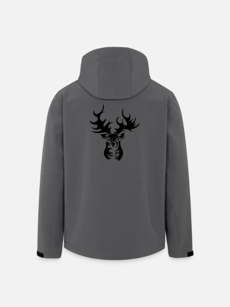 Reindeer Elk Deer Antlers Illustration Icon - Men’s Recycled Softshell Jacket by Stanley/Stella - anthracite
