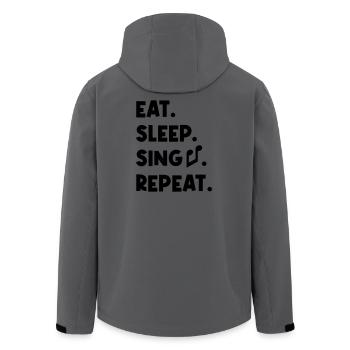Eat Sleep Sing Repeat - Men’s Recycled Softshell Jacket by Stanley/Stella - anthracite - Back - AI Model Male 185 light (185cm)