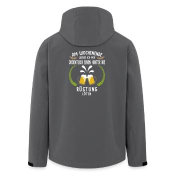 Trinkspruch für Bierliebhaber u Biertrinker löten - Recycelte Männer Softshell-Jacke von Stanley/Stella - Anthrazit - Hinten - AI Model Male 185 light (185cm)