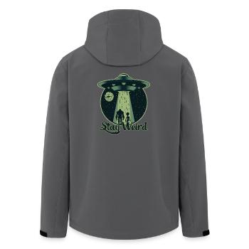 Stay Weird - UFO, Alien - Men’s Recycled Softshell Jacket by Stanley/Stella - anthracite - Back - AI Model Male 185 light (185cm)