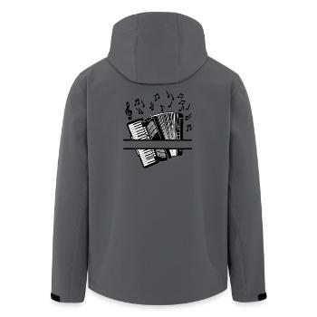Accordéon avec sonorités musicales et clé musicale - Veste softshell homme en polyester recyclé Stanley/Stella - charbon - Dos - AI Model Male 185 light (185cm)