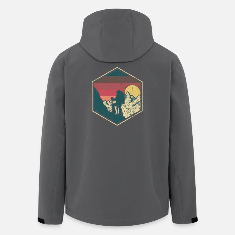 Sunset Summit Climber Hex Badge - Men’s Recycled Softshell Jacket by Stanley/Stella - anthracite