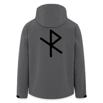 Wikingersymbol Sichere Reise Urlaubsreise - Recycelte Männer Softshell-Jacke von Stanley/Stella - Anthrazit - Hinten - AI Model Male 185 light (185cm)
