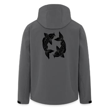 Sternzeichen Bild Fische - Recycelte Männer Softshell-Jacke von Stanley/Stella - Anthrazit - Hinten - AI Model Male 185 light (185cm)