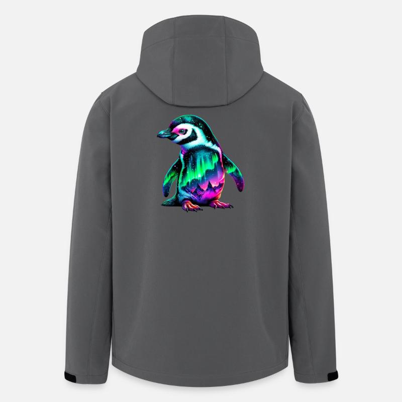 Aurora Borealis Pinguin - Recycelte Männer Softshell-Jacke von Stanley/Stella - Anthrazit