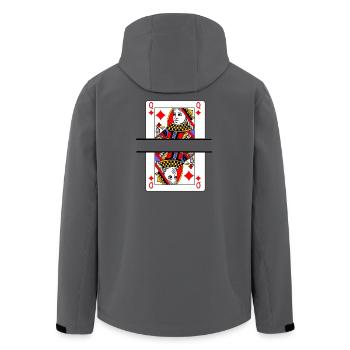 Spielkarte Karo-Dame mit Bannerplatz - Recycelte Männer Softshell-Jacke von Stanley/Stella - Anthrazit - Hinten - AI Model Male 185 light (185cm)