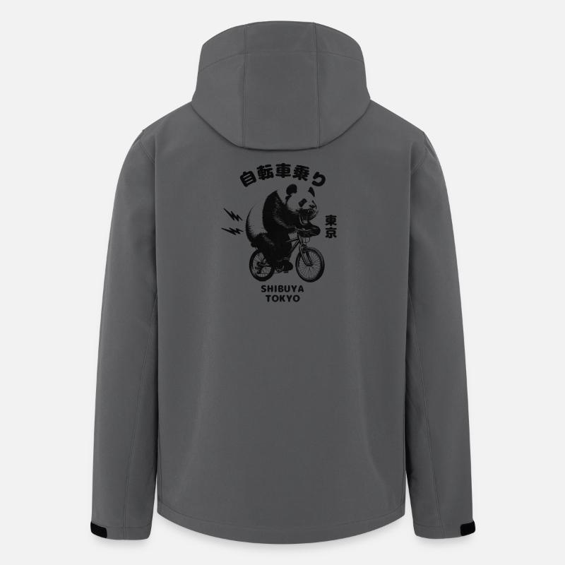 Radfahrender Panda Shibuya Tokyo - Recycelte Männer Softshell-Jacke von Stanley/Stella - Anthrazit