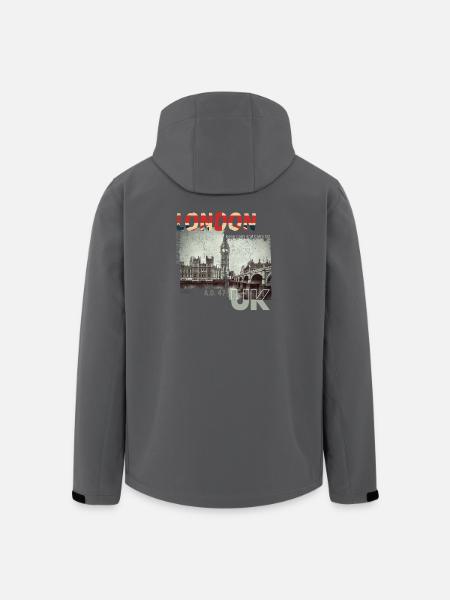London UK Vintage - Recycelte Männer Softshell-Jacke von Stanley/Stella - Anthrazit