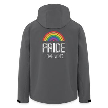 Mois de la fierté LGBTQ - Pride. L’amour gagne - Veste softshell homme en polyester recyclé Stanley/Stella - charbon - Dos - AI Model Male 185 light (185cm)