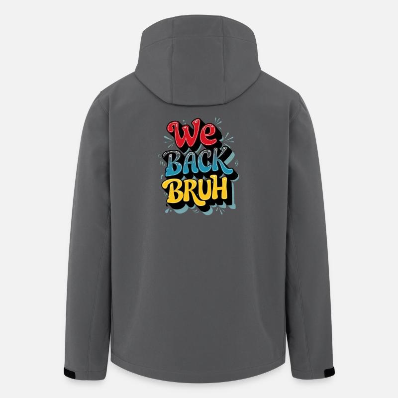 Fröhliches Retro-Textdesign - Recycelte Männer Softshell-Jacke von Stanley/Stella - Anthrazit