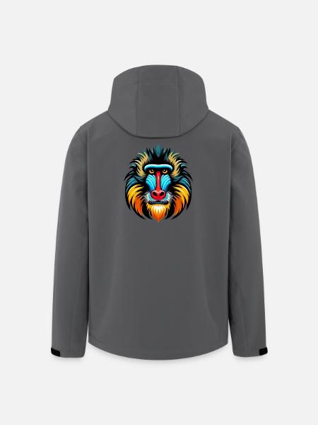 Singe mandrill - Veste softshell homme en polyester recyclé Stanley/Stella - charbon