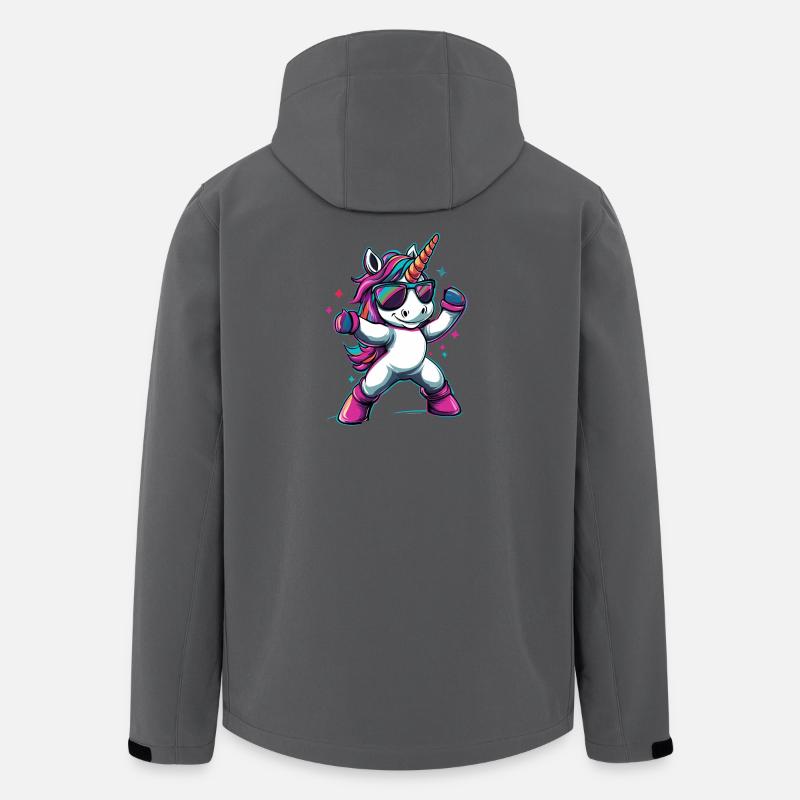 Cooles dabbendes Einhorn mit Sonnenbrille - Recycelte Männer Softshell-Jacke von Stanley/Stella - Anthrazit