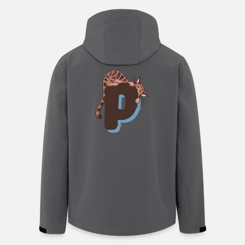 Katze Buchstabe P - Recycelte Männer Softshell-Jacke von Stanley/Stella - Anthrazit