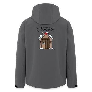 Snowy Canadian Cottage - Men’s Recycled Softshell Jacket by Stanley/Stella - anthracite - Back - AI Model Male 185 light (185cm)