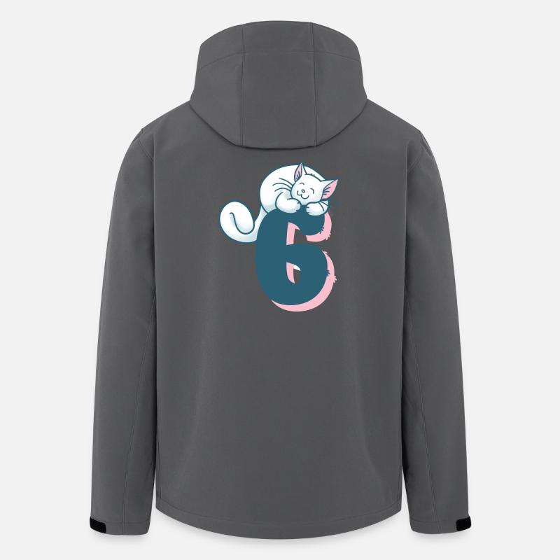 Katze Zahl 6 - Recycelte Männer Softshell-Jacke von Stanley/Stella - Anthrazit