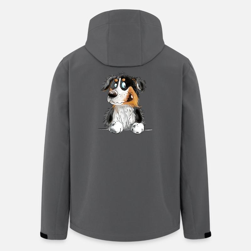 Funny Australian Shepherd Black Tri - Men’s Recycled Softshell Jacket by Stanley/Stella - anthracite
