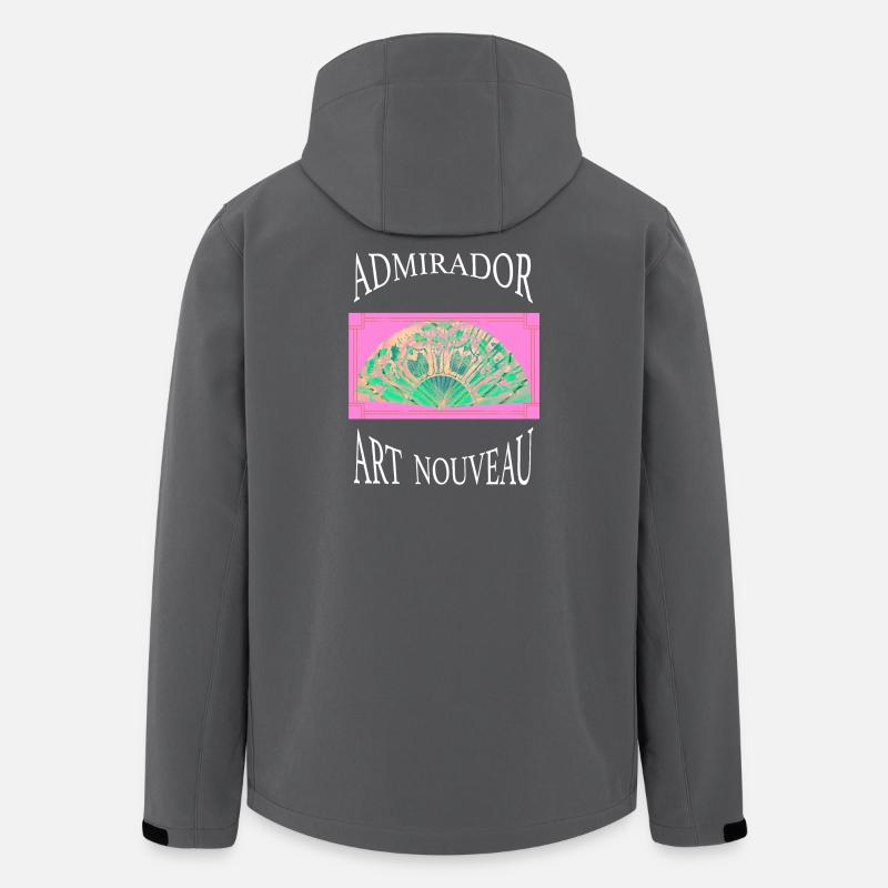 Art Nouveau Fächer Pink Grün - Recycelte Männer Softshell-Jacke von Stanley/Stella - Anthrazit
