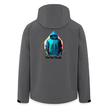 „Urban Energy” – Inspiriert von der Kraft der Stad - Recycelte Männer Softshell-Jacke von Stanley/Stella - Anthrazit - Hinten - AI Model Male 185 light (185cm)