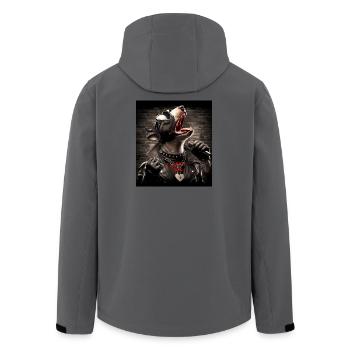 Singing Dog - Men’s Recycled Softshell Jacket by Stanley/Stella - anthracite - Back - AI Model Male 185 light (185cm)