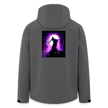 Nuit Funèbre - Veste softshell homme en polyester recyclé Stanley/Stella - charbon - Dos - AI Model Male 185 light (185cm)
