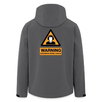 Warning Excessive Noise Levels DJ - Men’s Recycled Softshell Jacket by Stanley/Stella - anthracite - Back - AI Model Male 185 light (185cm)