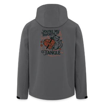 Cuddly cat with heart yarn - Men’s Recycled Softshell Jacket by Stanley/Stella - anthracite - Back - AI Model Male 185 light (185cm)