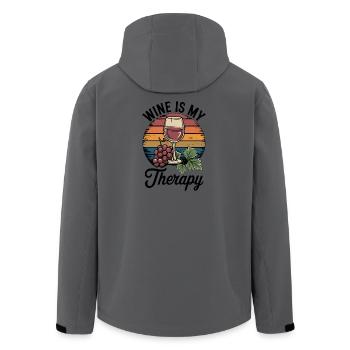 Le vin est ma tenue de verre à vin thérapeutique pour - Veste softshell homme en polyester recyclé Stanley/Stella - charbon - Dos - AI Model Male 185 light (185cm)