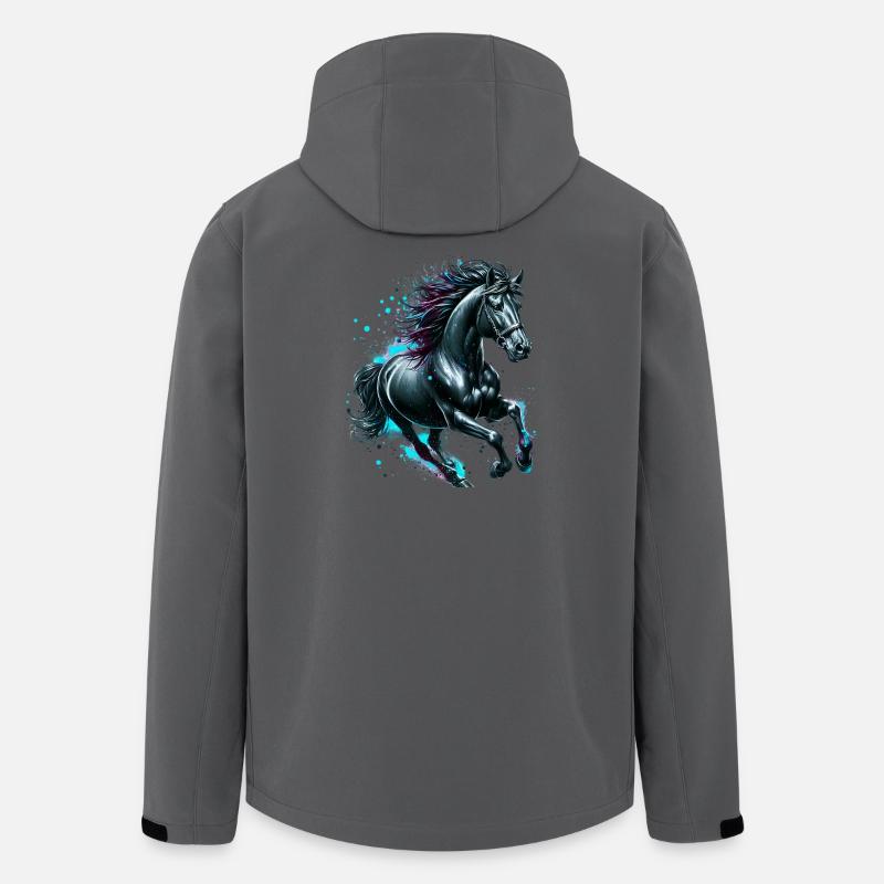 Pferd - Recycelte Männer Softshell-Jacke von Stanley/Stella - Anthrazit