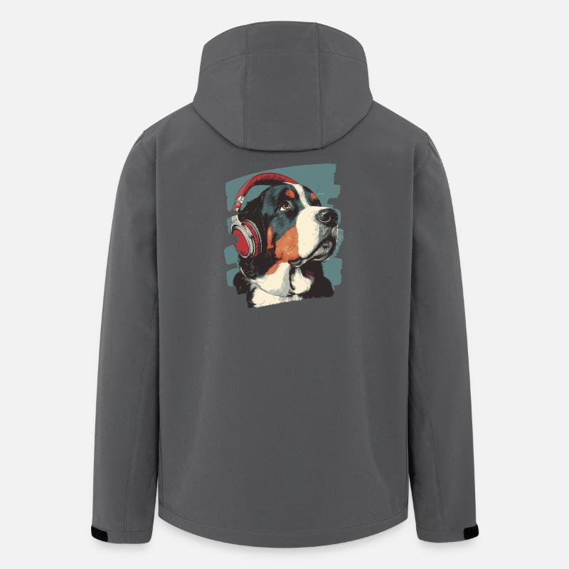 Entlebucher Sennenhund - Recycelte Männer Softshell-Jacke von Stanley/Stella - Anthrazit
