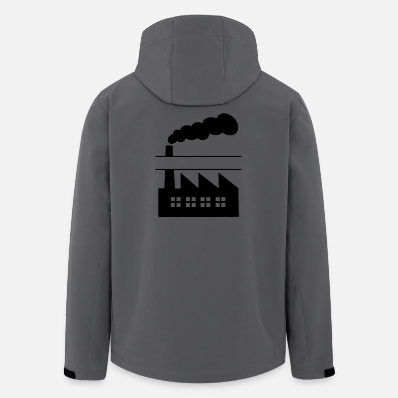 Factory with smoke name banner - Men’s Recycled Softshell Jacket by Stanley/Stella - anthracite