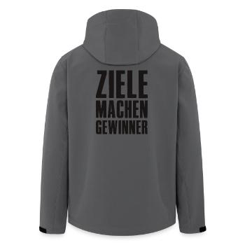 Ziele machen Gewinner Gründer Unternehmer Startup - Recycelte Männer Softshell-Jacke von Stanley/Stella - Anthrazit - Hinten - AI Model Male 185 light (185cm)