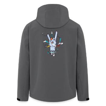 main en métal zombie illustration diables main s - Veste softshell homme en polyester recyclé Stanley/Stella - charbon - Dos - AI Model Male 185 light (185cm)