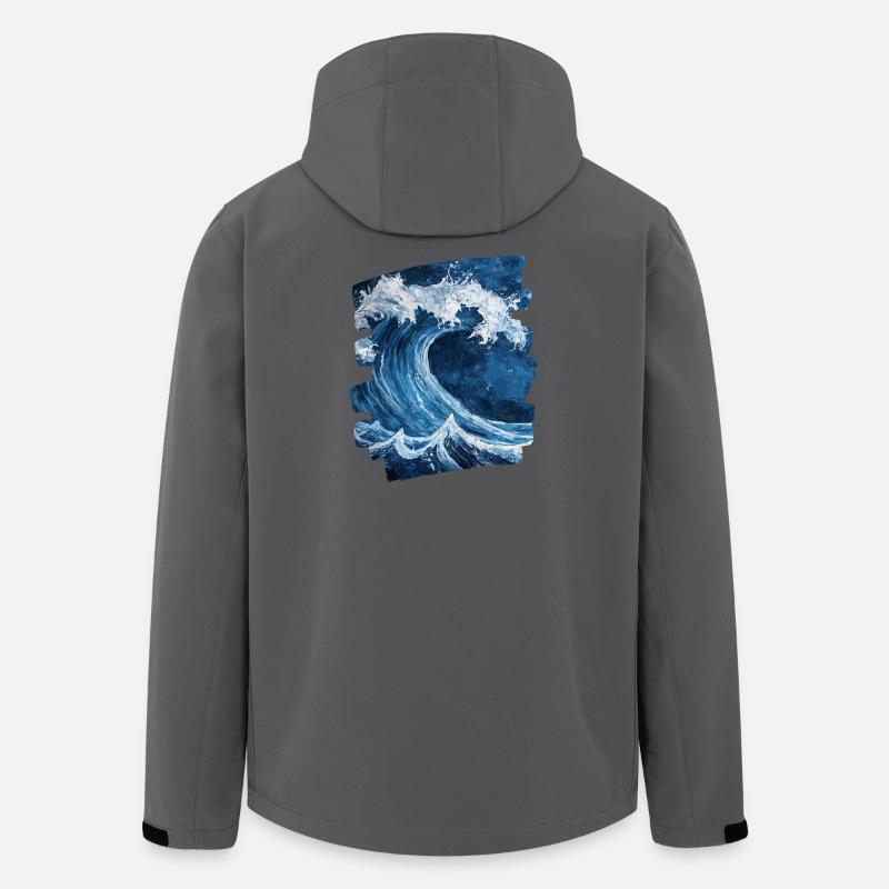 Wellen und Meer - Recycelte Männer Softshell-Jacke von Stanley/Stella - Anthrazit