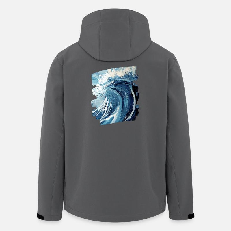 Les vagues et la mer - Veste softshell homme en polyester recyclé Stanley/Stella - charbon