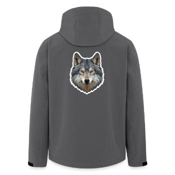 Geometrischer Wolf  - Recycelte Männer Softshell-Jacke von Stanley/Stella - Anthrazit - Hinten - AI Model Male 185 light (185cm)