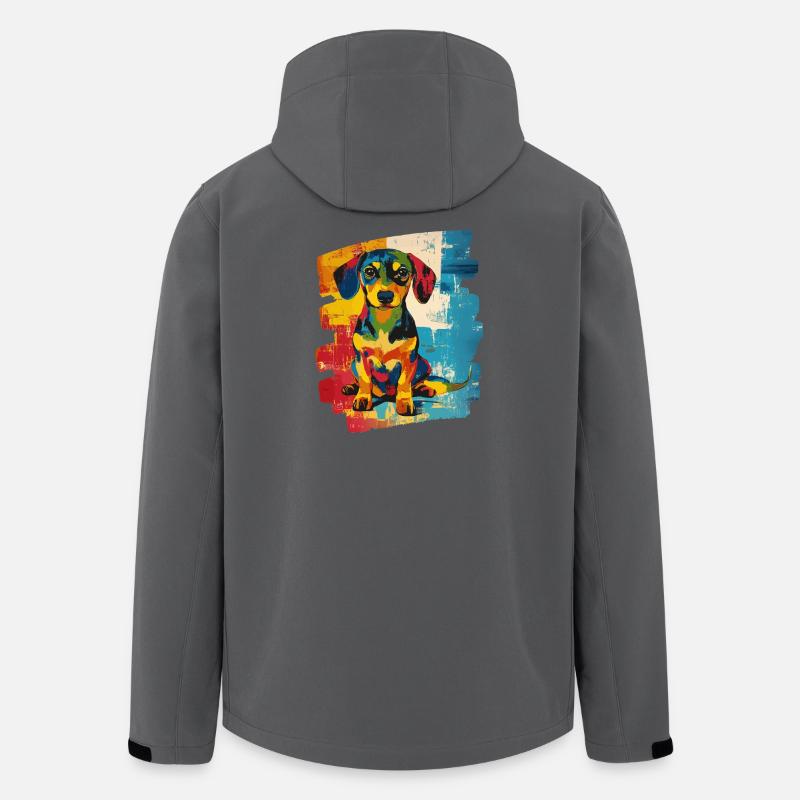 Dackel Dachshund - Recycelte Männer Softshell-Jacke von Stanley/Stella - Anthrazit