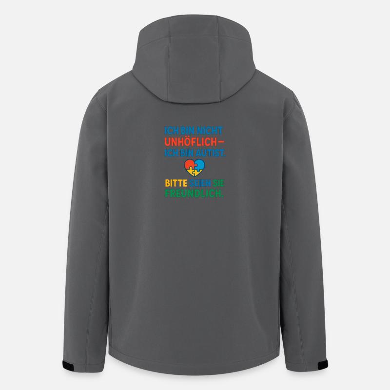 Bin nicht unhöflich - ich bin Autist - Recycelte Männer Softshell-Jacke von Stanley/Stella - Anthrazit