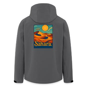 Rêve du désert du Sahara - Veste softshell homme en polyester recyclé Stanley/Stella - charbon - Dos - AI Model Male 185 light (185cm)