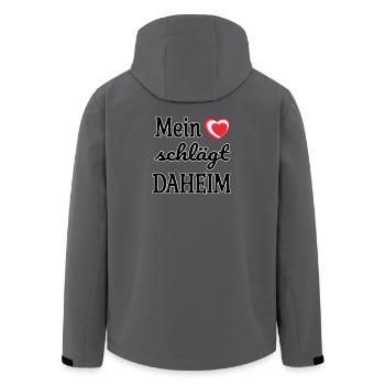 Mein Herz schlägt daheim – In Rot-Weiß-Rot - Recycelte Männer Softshell-Jacke von Stanley/Stella - Anthrazit - Hinten - AI Model Male 185 light (185cm)