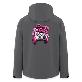 Gamergirl pink Design - Recycelte Männer Softshell-Jacke von Stanley/Stella - Anthrazit - Hinten - AI Model Male 185 light (185cm)