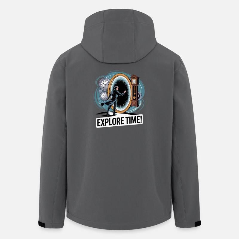 Explore Time Surreal Clock Design - Men’s Recycled Softshell Jacket by Stanley/Stella - anthracite