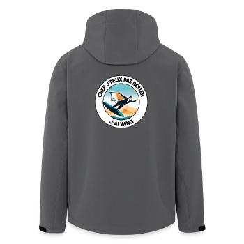 Ich habe WingSurf-Humor und nautische Leidenschaft - Recycelte Männer Softshell-Jacke von Stanley/Stella - Anthrazit - Hinten - AI Model Male 185 light (185cm)