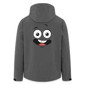 Happy Face - Men’s Recycled Softshell Jacket by Stanley/Stella - anthracite - Back - AI Model Male 185 light (185cm)