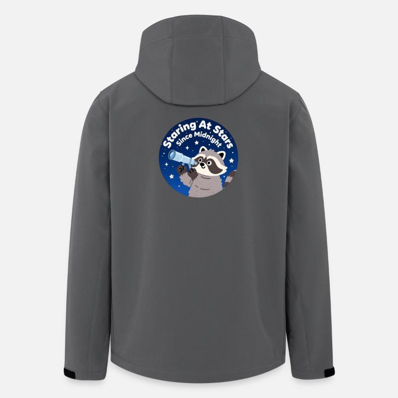 Nachtbär mit Teleskop - Recycelte Männer Softshell-Jacke von Stanley/Stella - Anthrazit