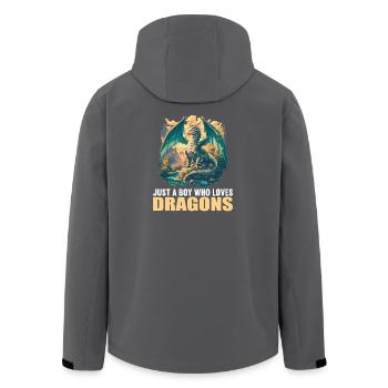 Drachen Drache - Recycelte Männer Softshell-Jacke von Stanley/Stella - Anthrazit - Hinten - AI Model Male 185 light (185cm)