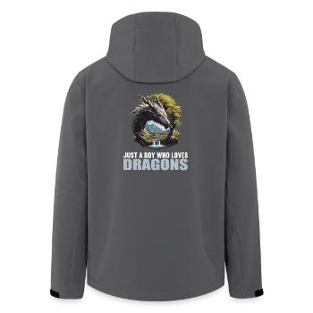 Drachen Drache - Recycelte Männer Softshell-Jacke von Stanley/Stella - Anthrazit - Hinten - AI Model Male 185 light (185cm)